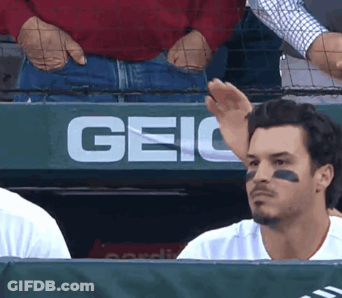 Man In White Shirt At Geico Sign GIF