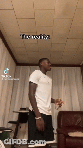 Man In White Shirt Black Shorts The Reality GIF