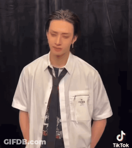 Man In White Shirt Black Tie Fendi Pocket GIF