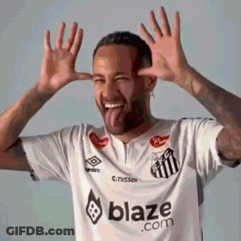 Man In White Shirt Blaze Sticks Tongue Out GIF