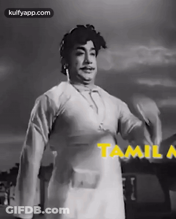Man In White Shirt Dancing Black And White Photo Tamil GIF