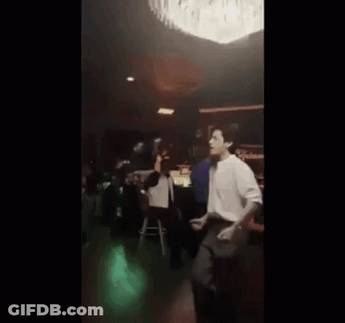 Man In White Shirt Dancing GIF