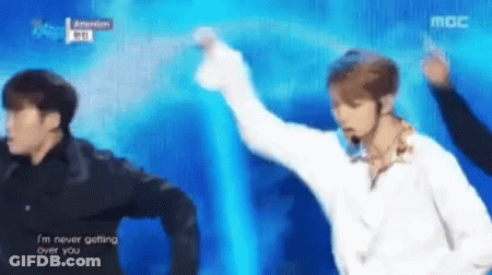 Man In White Shirt Dancing On MBC Stage GIF