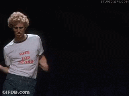 Man In White Shirt Dancing On Stage GIF