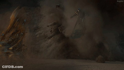 Man In White Shirt Facing Monsters With Kepler GIF