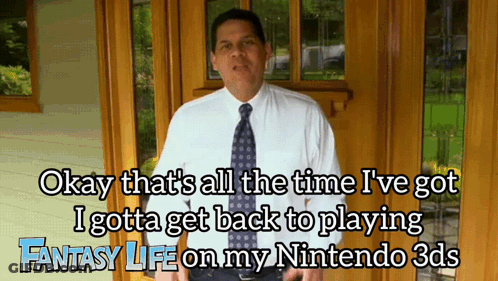 Man In White Shirt Holding Nintendo 3DS GIF