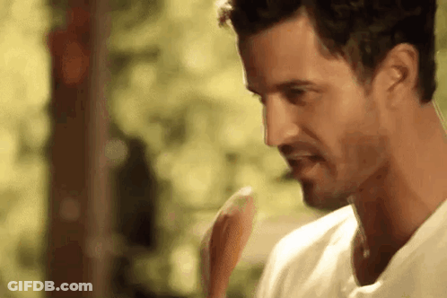 Man In White Shirt Holding Wooden Spoon GIF