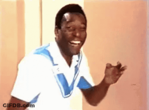 Man In White Shirt Laughing And Waving Blue Collar GIF