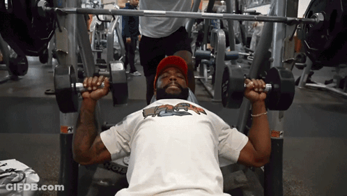 Man In White Shirt Lifting Barbell GIF