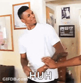 Man In White Shirt Making Funny Face GIF