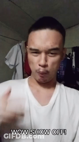 Man In White Shirt Making Wow Show Off Face GIF