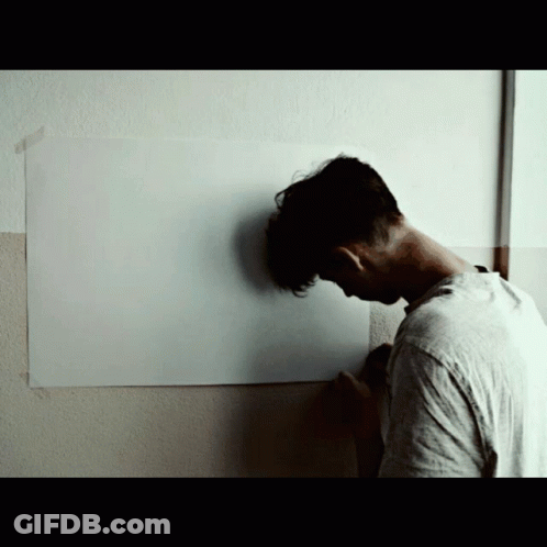 Man In White Shirt Painting Wall GIF
