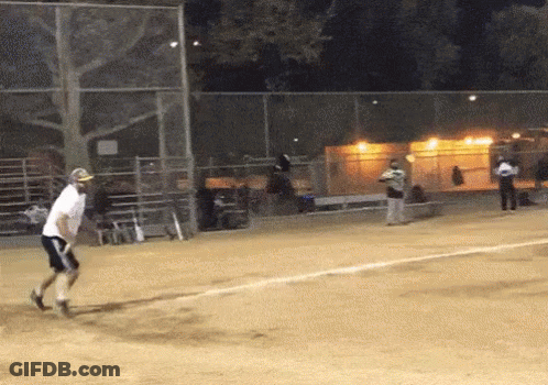 Man In White Shirt Playing Baseball GIF