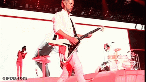 Man In White Shirt Playing Guitar GIF