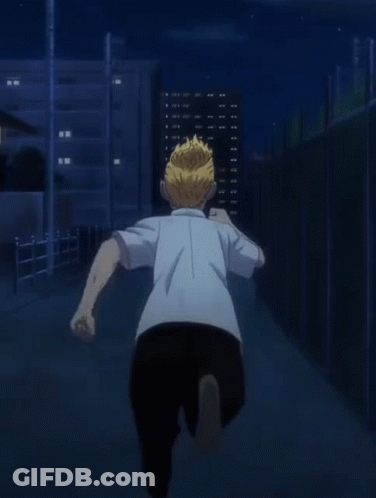 Man In White Shirt Running In Dark Alley GIF