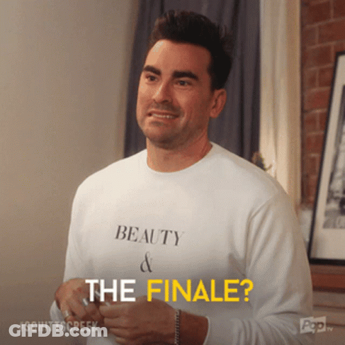 Man In White Shirt Saying Beauty And The Finale GIF