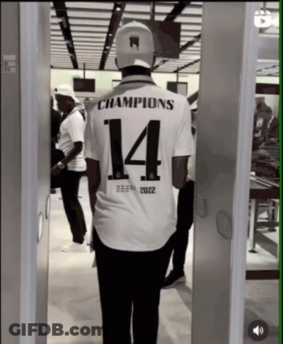 Man In White Shirt Saying Champions 14 GIF