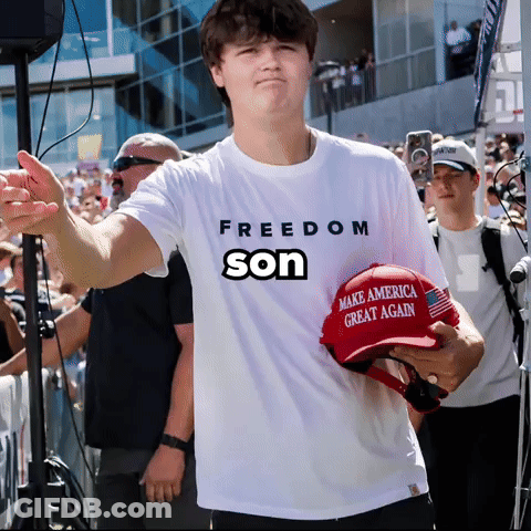 Man In White Shirt Saying Freedom Son GIF