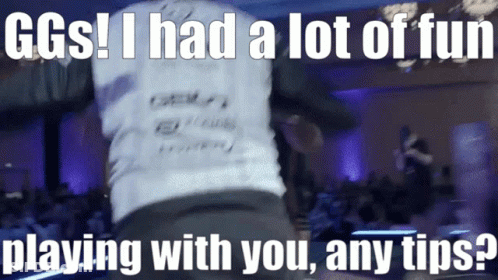 Man In White Shirt Saying GGs I Had A Lot Of Fun Playing With You Any Tips GIF