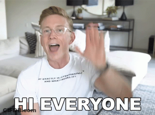 Man In White Shirt Saying Hi Everyone GIF