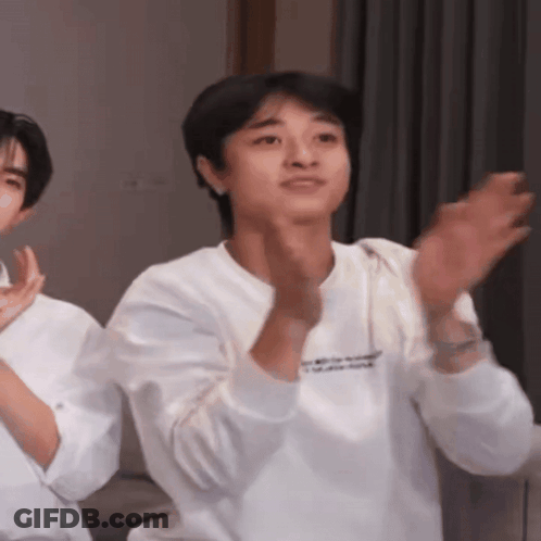 Man In White Shirt Saying I Love You Clapping GIF