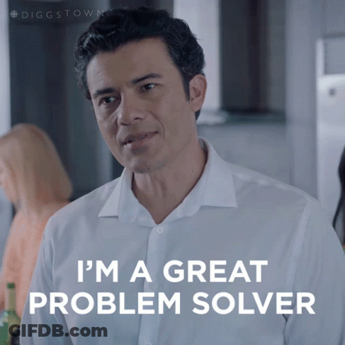 Man In White Shirt Saying I'm A Great Problem Solver GIF