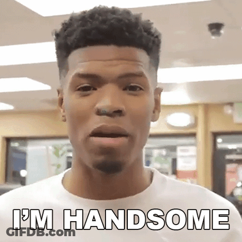 Man In White Shirt Saying Im Handsome GIF