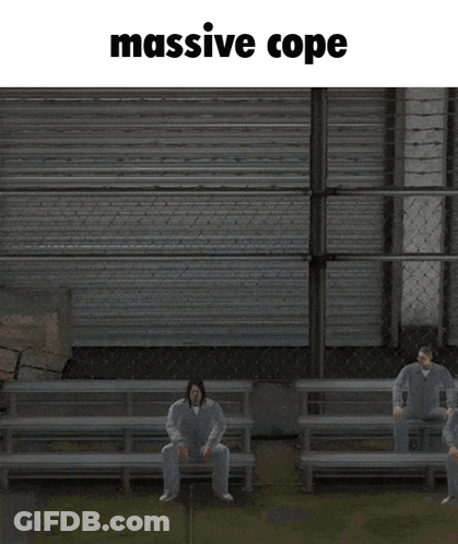 Man In White Shirt Saying Massive Cope GIF
