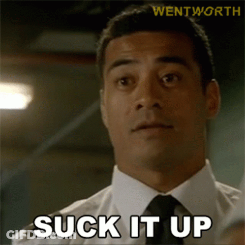 Man In White Shirt Saying Suck It Up GIF