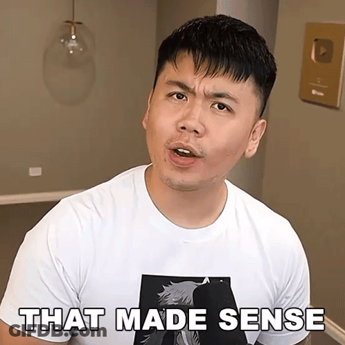 Man In White Shirt Saying That Made Sense GIF
