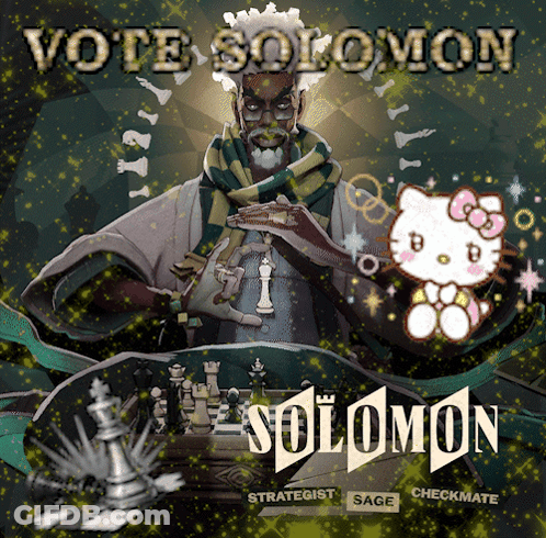 Man In White Shirt Saying Vote Solomon GIF