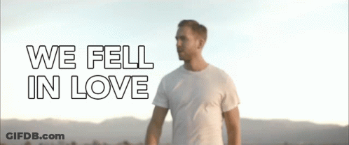 Man In White Shirt Saying We Fell In Love GIF
