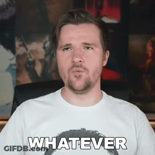 Man In White Shirt Saying Whatever GIF