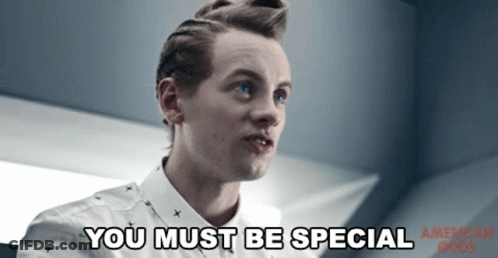 Man In White Shirt Saying You Must Be Special GIF