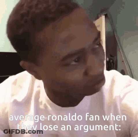 Man In White Shirt Says Average Ronaldo Fan GIF