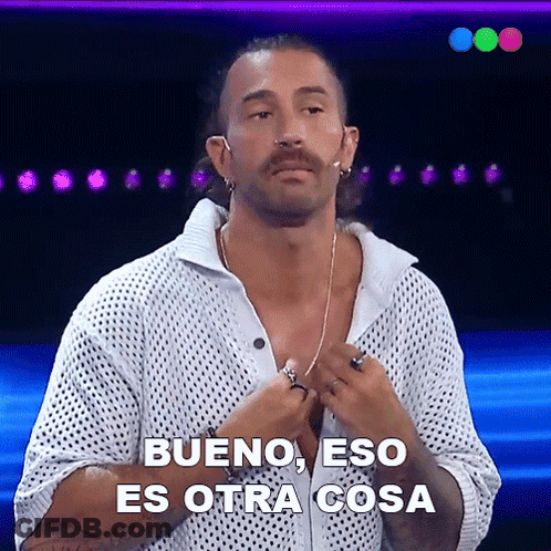 Man In White Shirt Says Bueno Eso Es Otra Cosa GIF
