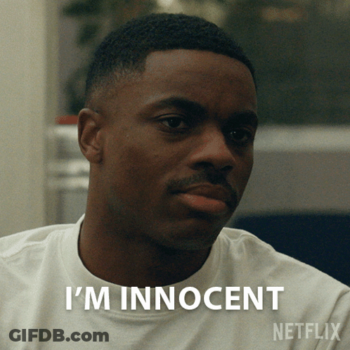 Man In White Shirt Says I'm Innocent On Netflix GIF