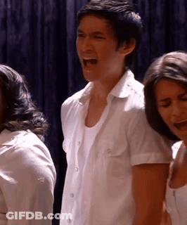 Man In White Shirt Screaming At Woman GIF