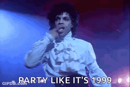 Man In White Shirt Singing Party Like It's 1999 GIF