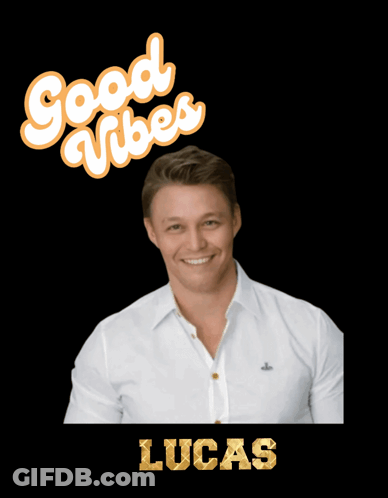 Man In White Shirt Smiling Good Vibes Sign GIF