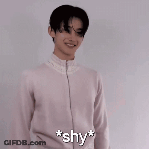 Man In White Shirt Smiling Saying Shy GIF