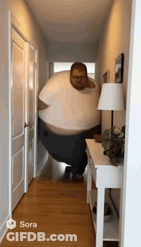 Man In White Shirt Walking Sora GIF