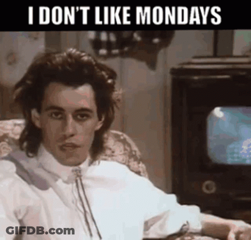 Man In White Shirt Watching TV I Don't Like Mondays GIF