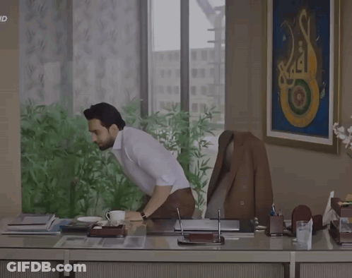 Man In White Shirt With Arabic Writing Painting GIF