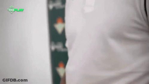 Man In White Shirt With Green Stripe GIF