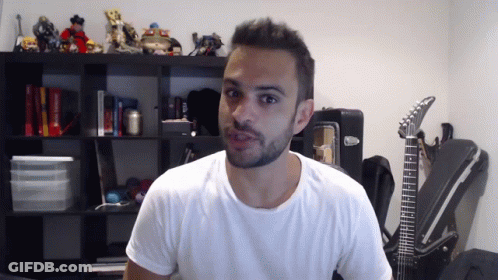 Man In White Shirt With Guitar GIF