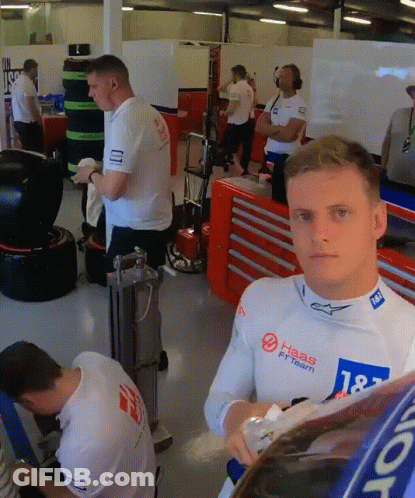Man In White Shirt With Haas GIF