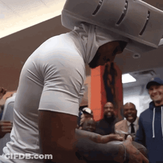 Man In White Shirt With Hooded Helmet GIF