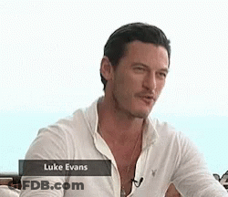 Man In White Shirt With Luke Evans GIF