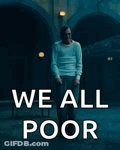 Man In White Shirt With We All Poor GIF